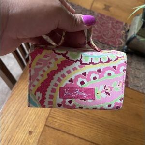 Vera Bradley Capri Melon Pink Yellow Paisley Mini Jewelry Box